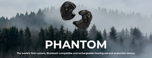 PHANTOM the world's first custom, Bluetooth compatible and rechargeable hearing aid and protection device